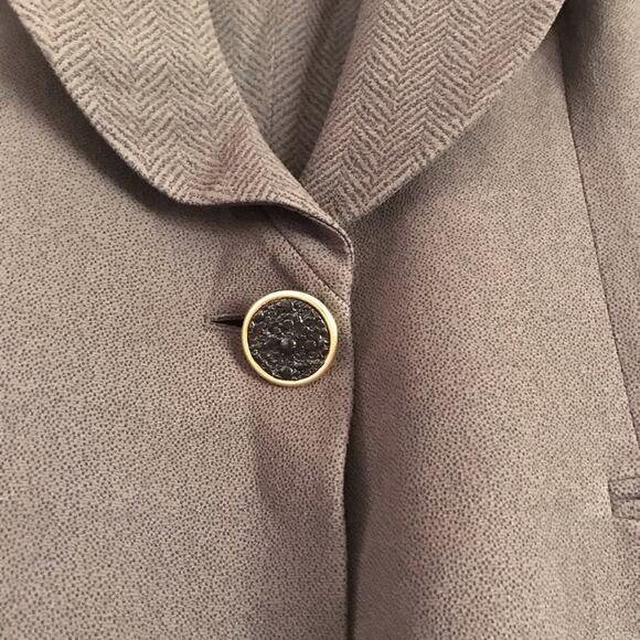 VTG Gianfranco Ferre dei Mattioli Brown Black herringbone + pebbled Blazer sz 2 - Picture 6 of 10